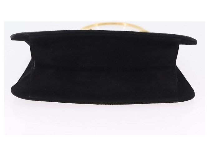 Borsa Salvatore Ferragamo in camoscio nero e oro Auth SW2667V - vista 5
