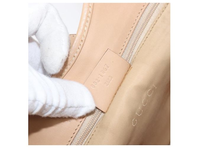 Bolsa de mão GUCCI Jackie Canvas Beige Silver 002 1067 Auth hk4065 Prata Bege - vista 12