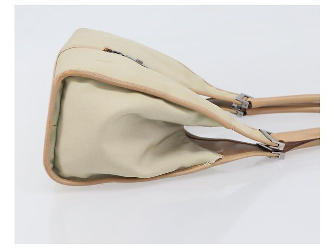 Bolsa de mão GUCCI Jackie Canvas Beige Silver 002 1067 Auth hk4065 Prata Bege - vista 3