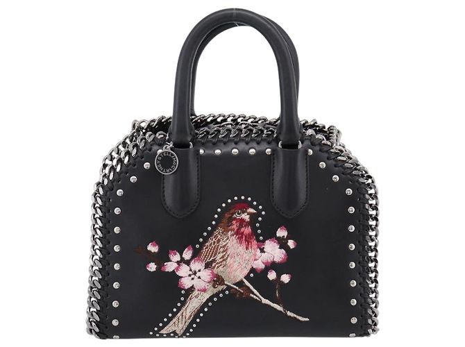 Autre Marque Stella MacCartney Borsa Box Falabella con catena Pelle 2way Nera 455137 Auth 201913V Nero Argento - vista 13