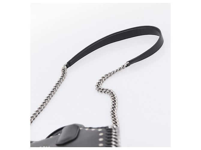 Autre Marque Stella MacCartney Borsa Box Falabella con catena Pelle 2way Nera 455137 Auth 201913V Nero Argento - vista 15