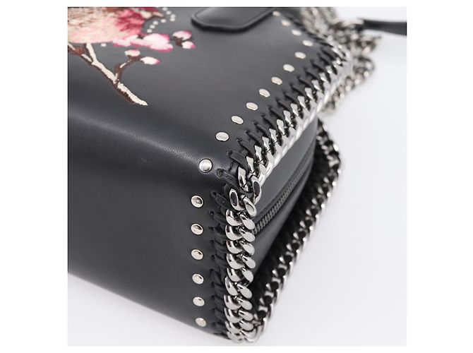 Autre Marque Stella MacCartney Borsa Box Falabella con catena Pelle 2way Nera 455137 Auth 201913V Nero Argento - vista 16