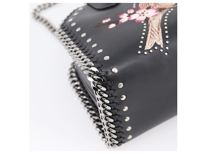Autre Marque Stella MacCartney Borsa Box Falabella con catena Pelle 2way Nera 455137 Auth 201913V Nero Argento - vista 17