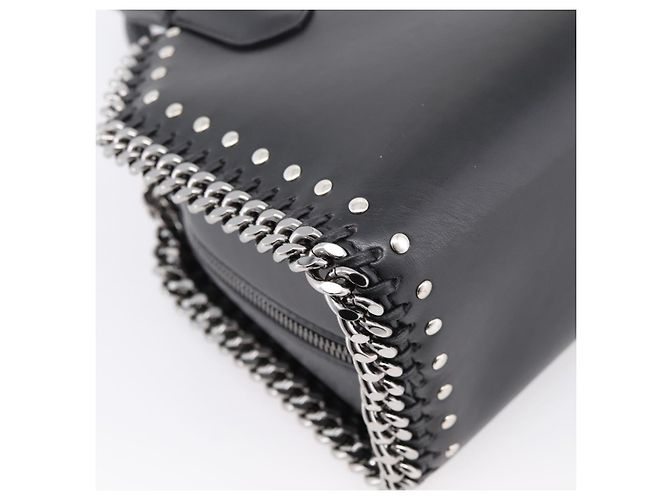 Autre Marque Stella MacCartney Borsa Box Falabella con catena Pelle 2way Nera 455137 Auth 201913V Nero Argento - vista 19