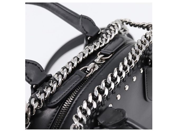 Autre Marque Stella MacCartney Borsa Box Falabella con catena Pelle 2way Nera 455137 Auth 201913V Nero Argento - vista 20