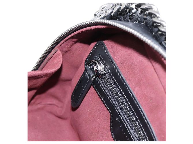 Autre Marque Stella MacCartney Borsa Box Falabella con catena Pelle 2way Nera 455137 Auth 201913V Nero Argento - vista 24