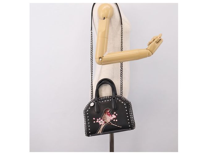 Autre Marque Stella MacCartney Borsa Box Falabella con catena Pelle 2way Nera 455137 Auth 201913V Nero Argento - vista 27