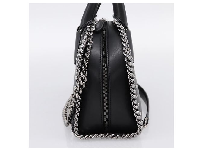 Autre Marque Stella MacCartney Borsa Box Falabella con catena Pelle 2way Nera 455137 Auth 201913V Nero Argento - vista 4