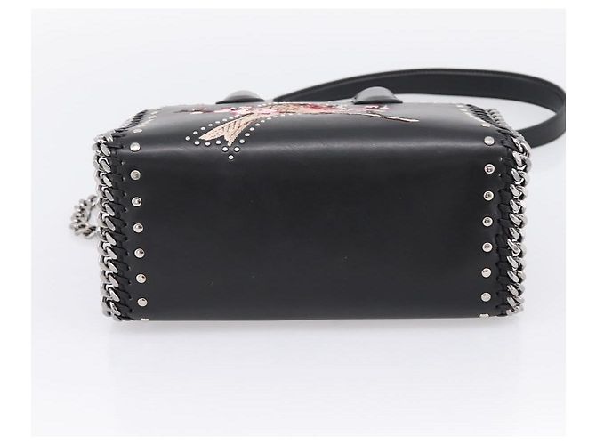 Autre Marque Stella MacCartney Borsa Box Falabella con catena Pelle 2way Nera 455137 Auth 201913V Nero Argento - vista 5