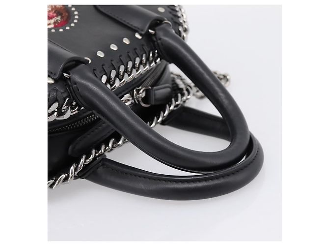 Autre Marque Stella MacCartney Borsa Box Falabella con catena Pelle 2way Nera 455137 Auth 201913V Nero Argento - vista 7