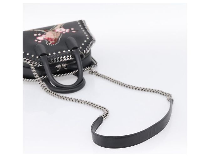 Autre Marque Stella MacCartney Borsa Box Falabella con catena Pelle 2way Nera 455137 Auth 201913V Nero Argento - vista 8