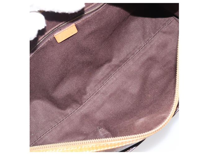 Céline Borsa a tracolla CELINE Macadam Canvas PVC Leather Brown Gold Auth 200988 Marrone D'oro - vista 11