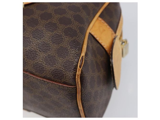 Céline Borsa a tracolla CELINE Macadam Canvas PVC Leather Brown Gold Auth 200988 Marrone D'oro - vista 15