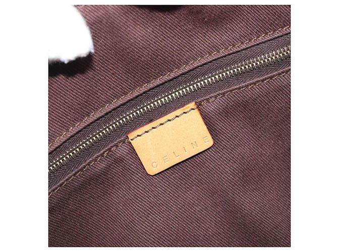 Céline Borsa a tracolla CELINE Macadam Canvas PVC Leather Brown Gold Auth 200988 Marrone D'oro - vista 19