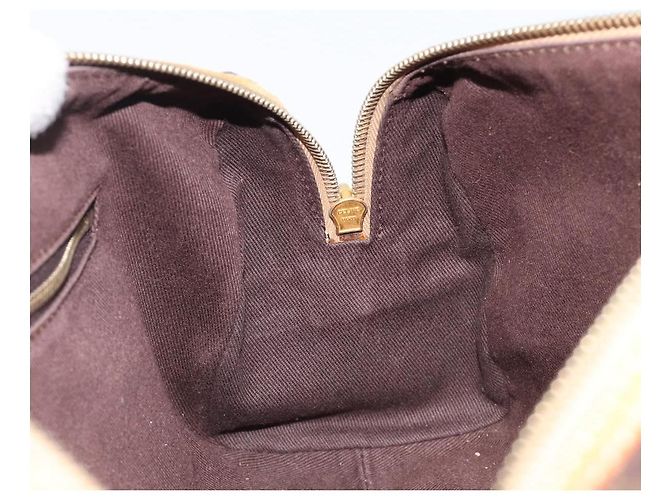 Céline Borsa a tracolla CELINE Macadam Canvas PVC Leather Brown Gold Auth 200988 Marrone D'oro - vista 20