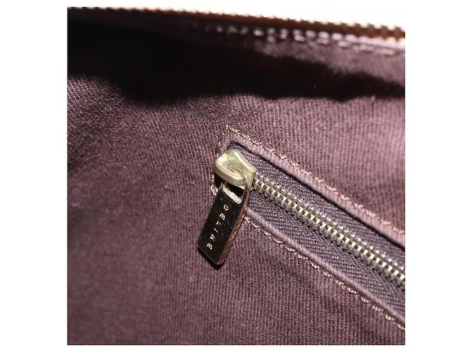 Céline Borsa a tracolla CELINE Macadam Canvas PVC Leather Brown Gold Auth 200988 Marrone D'oro - vista 22