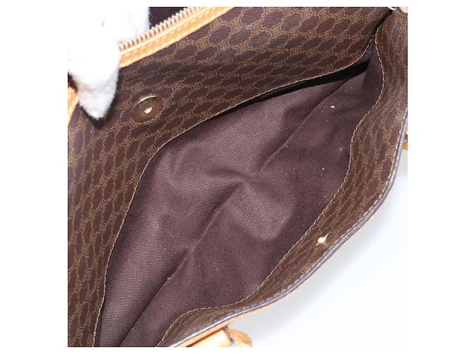 Céline Borsa a tracolla CELINE Macadam Canvas PVC Leather Brown Gold Auth 200988 Marrone D'oro - vista 24
