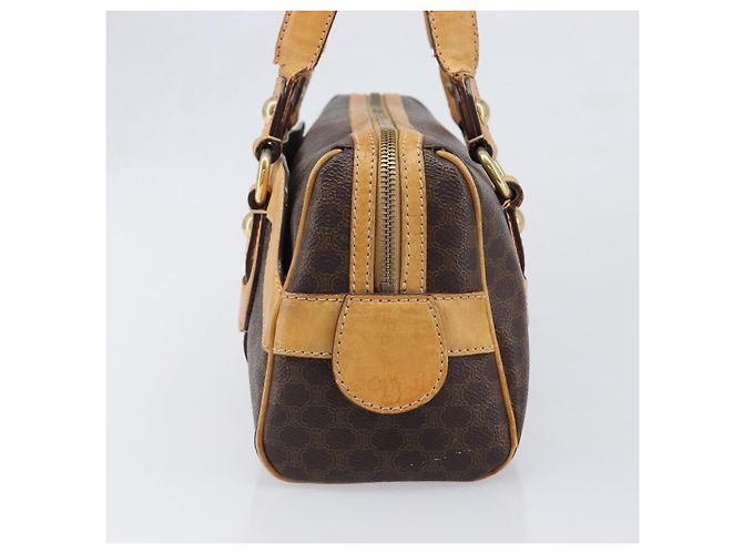 Céline Borsa a tracolla CELINE Macadam Canvas PVC Leather Brown Gold Auth 200988 Marrone D'oro - vista 3