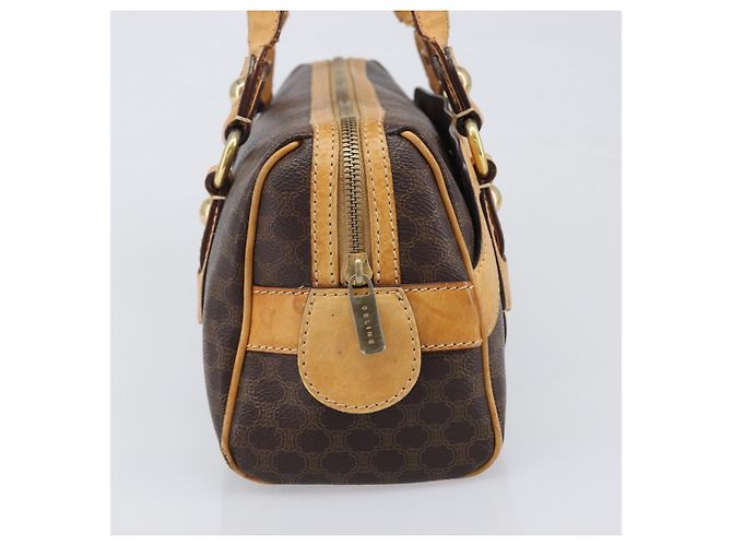 Céline Borsa a tracolla CELINE Macadam Canvas PVC Leather Brown Gold Auth 200988 Marrone D'oro - vista 4