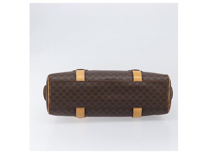 Céline Borsa a tracolla CELINE Macadam Canvas PVC Leather Brown Gold Auth 200988 Marrone D'oro - vista 5