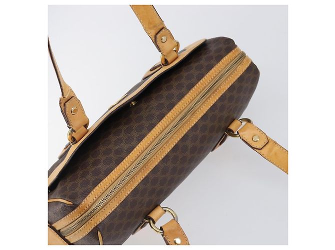 Céline Borsa a tracolla CELINE Macadam Canvas PVC Leather Brown Gold Auth 200988 Marrone D'oro - vista 6