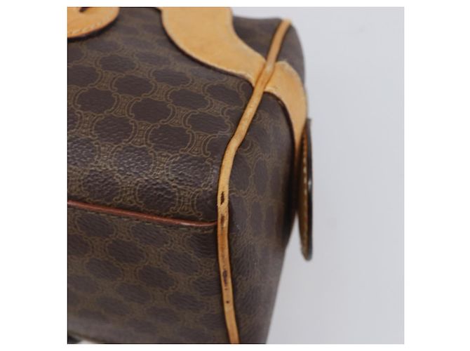 Céline Borsa a tracolla CELINE Macadam Canvas PVC Leather Brown Gold Auth 200988 Marrone D'oro - vista 9