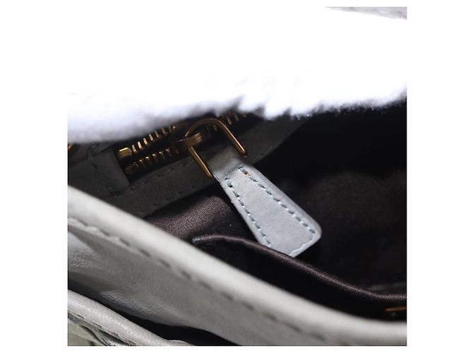 Borsa a Tracolla Miu Miu Camoscio Grigio Tono Oro Auth 200371A Marrone - vista 23