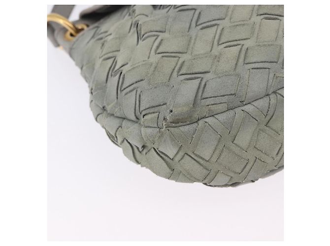 Borsa a Tracolla Miu Miu Camoscio Grigio Tono Oro Auth 200371A Marrone - vista 8