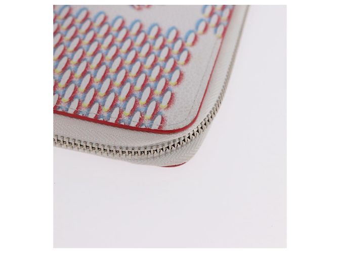 LOUIS VUITTON Damier Damier Spray Zippy Wallet Vertical M81403 LV Auth 199847M Bianco - vista 14