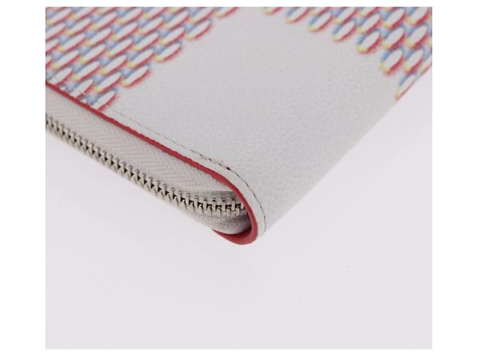 LOUIS VUITTON Damier Damier Spray Zippy Wallet Vertical M81403 LV Auth 199847M Bianco - vista 16