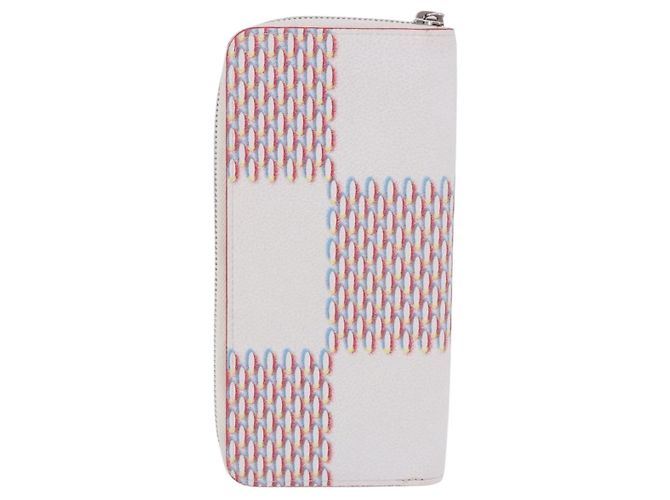 LOUIS VUITTON Damier Damier Spray Zippy Wallet Vertical M81403 LV Auth 199847M Bianco - vista 2
