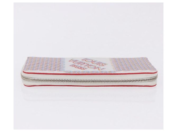 LOUIS VUITTON Damier Damier Spray Zippy Wallet Vertical M81403 LV Auth 199847M Bianco - vista 3