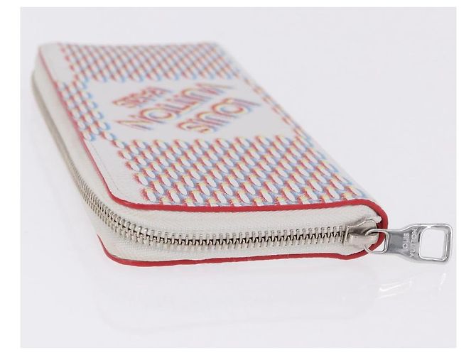 LOUIS VUITTON Damier Damier Spray Zippy Wallet Vertical M81403 LV Auth 199847M Bianco - vista 5
