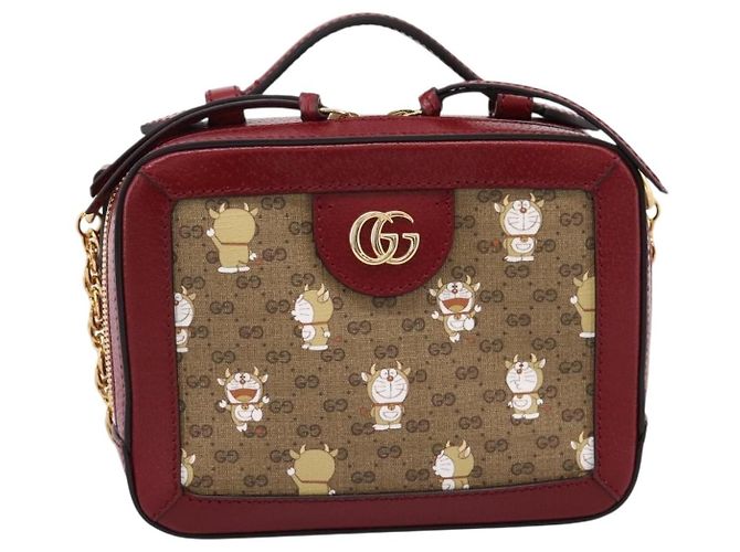 Bolso GUCCI Micro GG Supreme Colaboración Doraemon PVC Beige 655596 Auth 202069M Dorado - vista 13