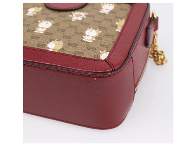 Bolso GUCCI Micro GG Supreme Colaboración Doraemon PVC Beige 655596 Auth 202069M Dorado - vista 17