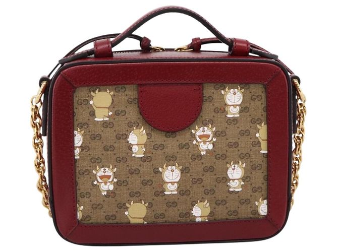 Bolso GUCCI Micro GG Supreme Colaboración Doraemon PVC Beige 655596 Auth 202069M Dorado - vista 2