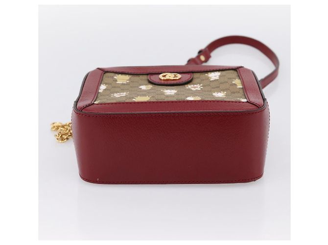 Bolso GUCCI Micro GG Supreme Colaboración Doraemon PVC Beige 655596 Auth 202069M Dorado - vista 5
