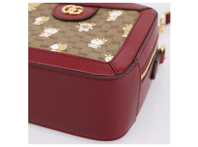 Bolso GUCCI Micro GG Supreme Colaboración Doraemon PVC Beige 655596 Auth 202069M Dorado - vista 9