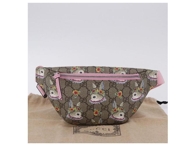 Borsello per bambini GUCCI GG Supreme PVC Rosa Argento 502095 Auth 202183M - vista 12