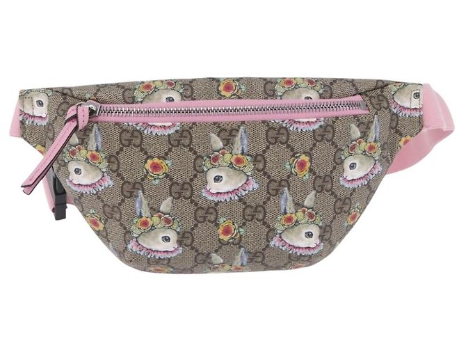 Borsello per bambini GUCCI GG Supreme PVC Rosa Argento 502095 Auth 202183M - vista 13