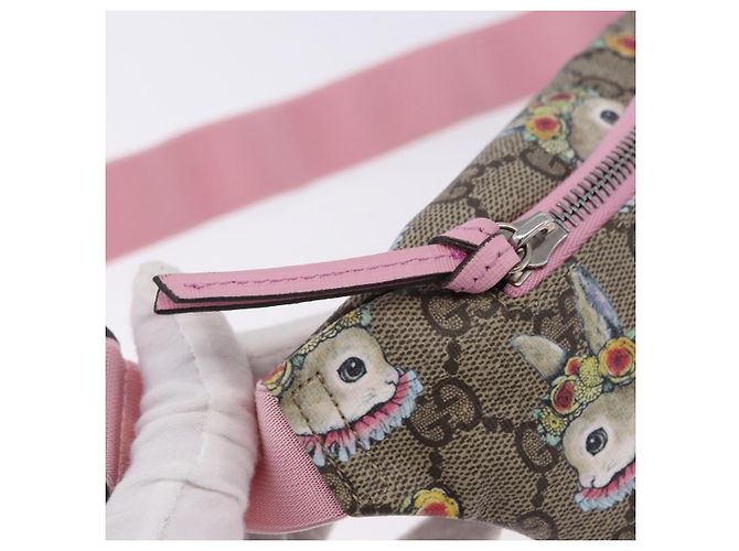 Borsello per bambini GUCCI GG Supreme PVC Rosa Argento 502095 Auth 202183M - vista 20