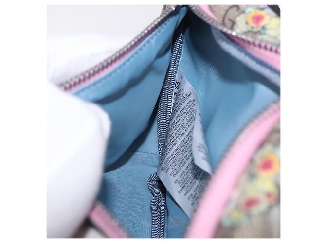 Borsello per bambini GUCCI GG Supreme PVC Rosa Argento 502095 Auth 202183M - vista 23