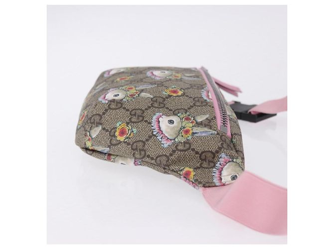 Borsello per bambini GUCCI GG Supreme PVC Rosa Argento 502095 Auth 202183M - vista 3
