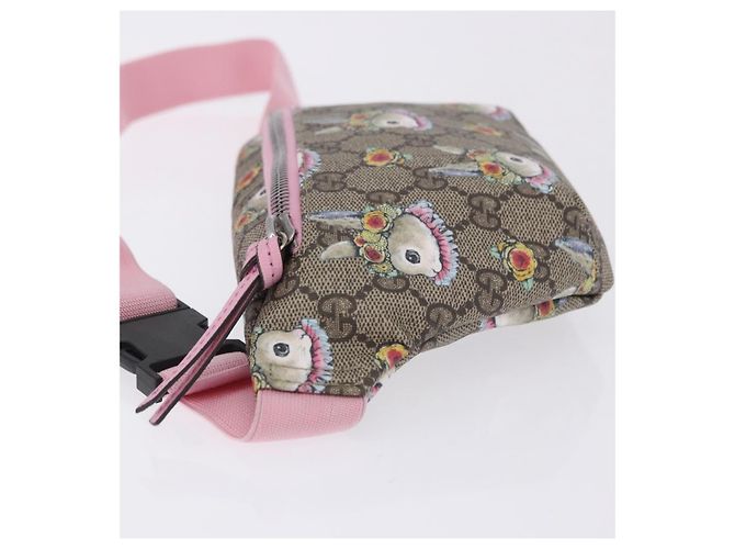 Borsello per bambini GUCCI GG Supreme PVC Rosa Argento 502095 Auth 202183M - vista 5