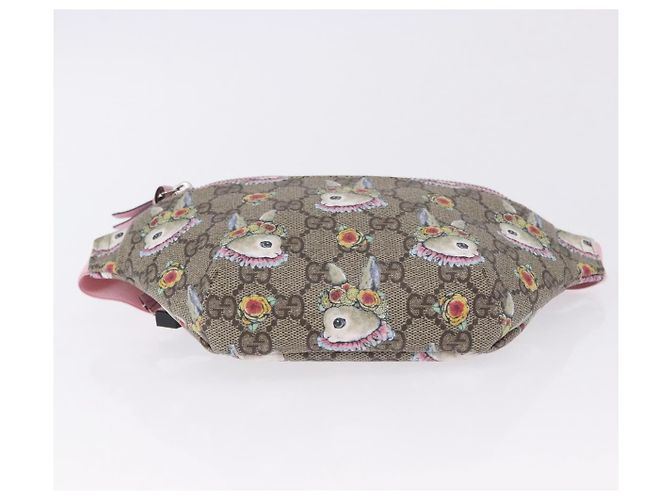 Borsello per bambini GUCCI GG Supreme PVC Rosa Argento 502095 Auth 202183M - vista 6