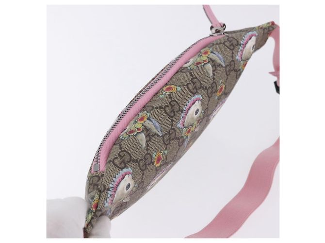 Borsello per bambini GUCCI GG Supreme PVC Rosa Argento 502095 Auth 202183M - vista 7