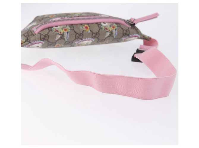 Borsello per bambini GUCCI GG Supreme PVC Rosa Argento 502095 Auth 202183M - vista 8
