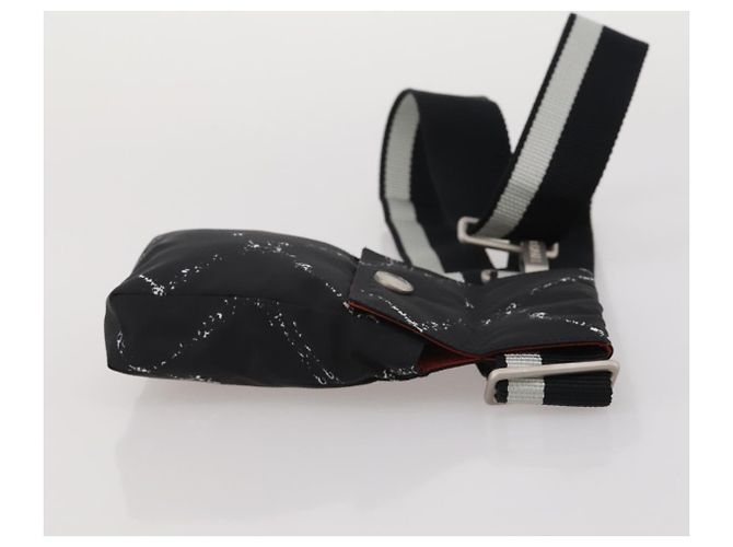 Borsello da vita CHANEL Travel Line in nylon nero e argento CC Auth 198646A - vista 3