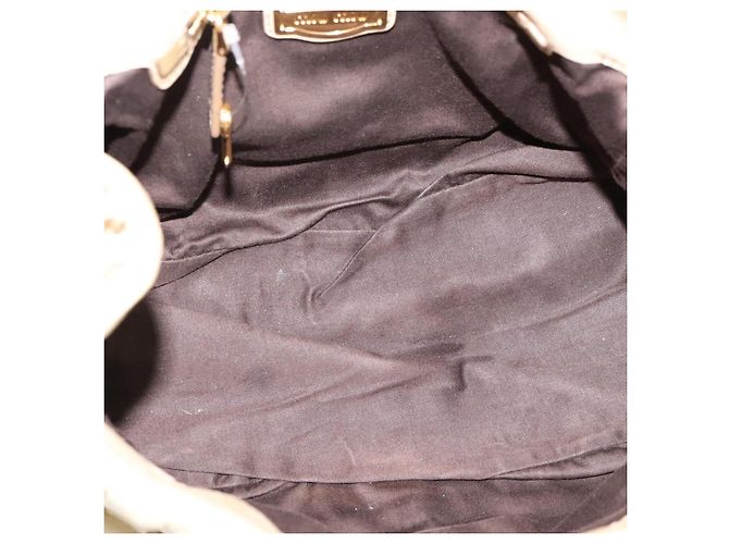 Borsa a mano Miu Miu in pelle 2way Beige Tono Oro Auth 167578A - vista 10