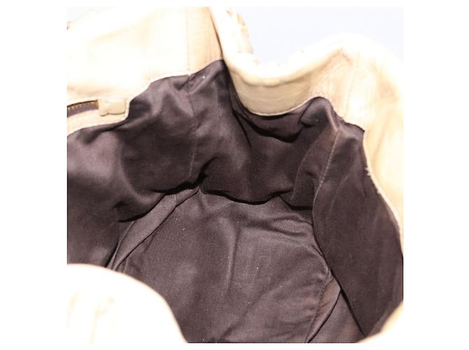 Borsa a mano Miu Miu in pelle 2way Beige Tono Oro Auth 167578A - vista 24